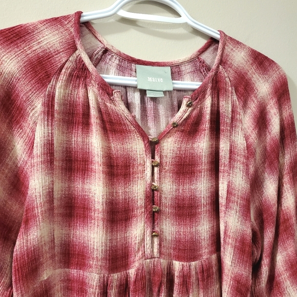 Maeve - Cavalon Plaid Blouse - Size XS - Picture 7 of 10